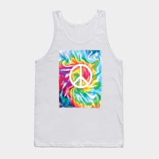 Peace Tie Dye Heart - 70's love Tank Top